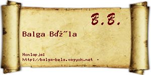 Balga Béla névjegykártya